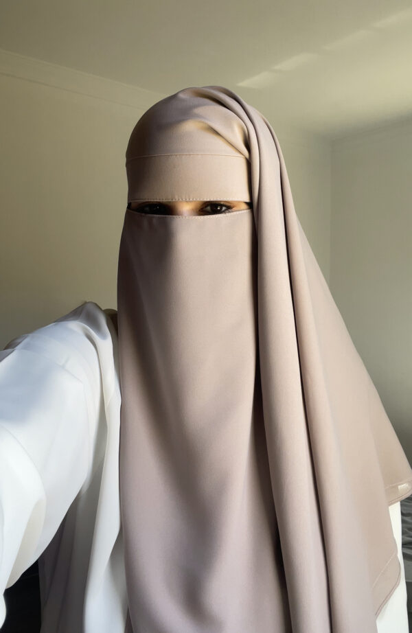 Niqab deux capes (beige rosé)