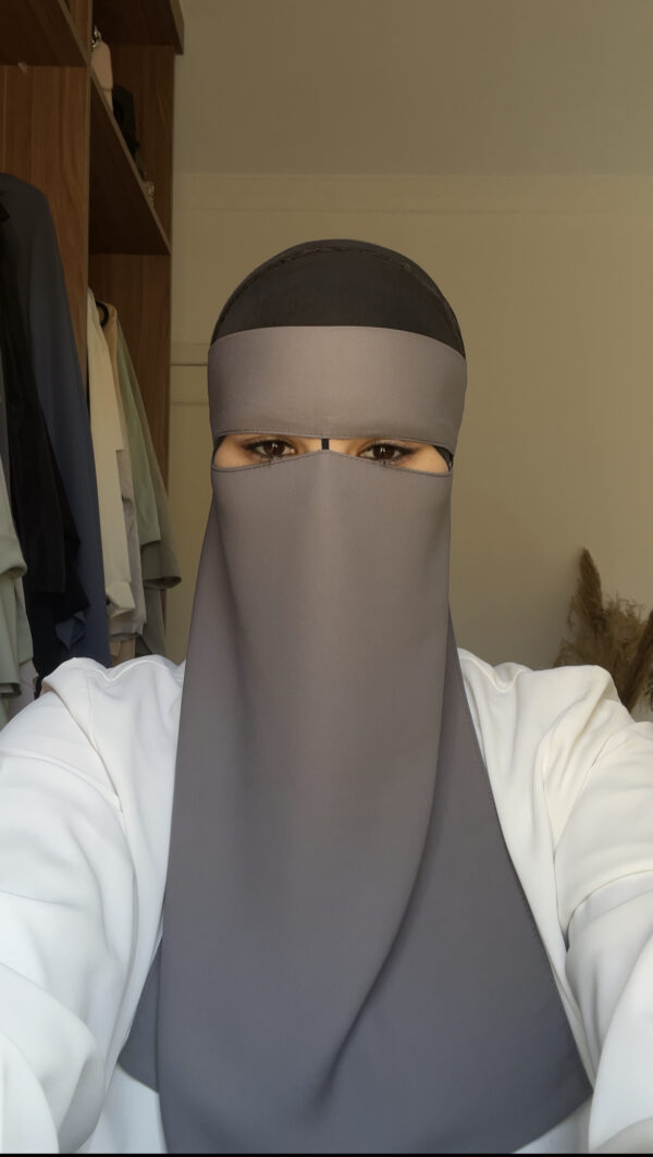 Niqab (élastique au milieu) gris foncé