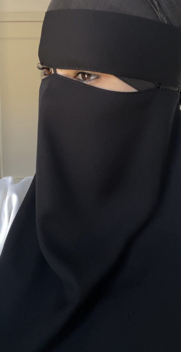 Niqab (élastique au milieu) Noir – Image 3