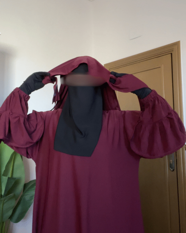 Flower sleeve set (burgundy) – Image 3