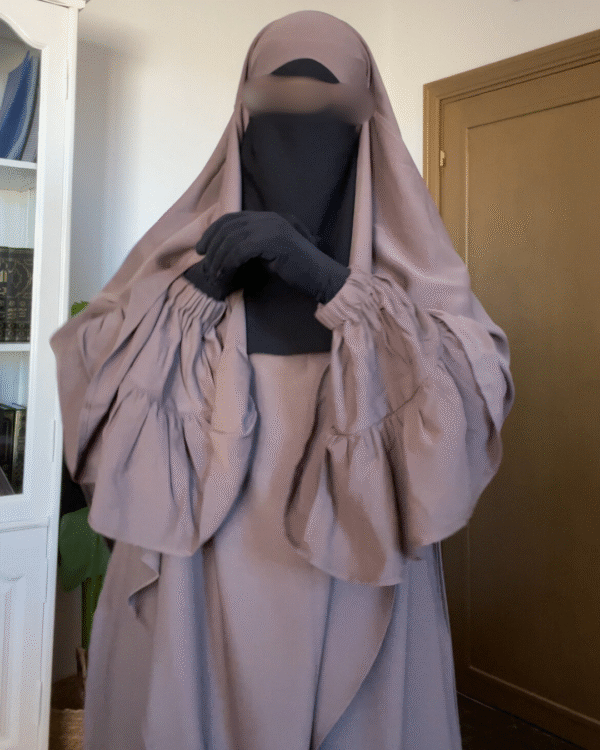 Flower sleeve set (taupe) – Image 4
